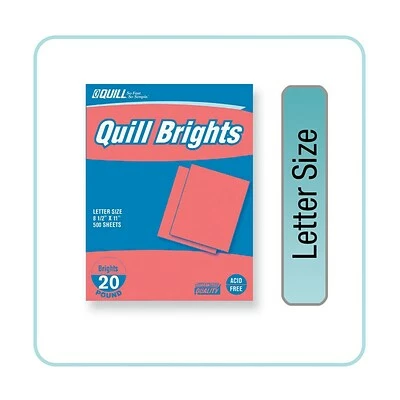 Hot Sale 👍 Quill Brand® Brights Multipurpose Colored Paper, 20 Lbs., 8.5" X 11", Red, 500 Sheets/Ream (722441) 🎁 - Image 2