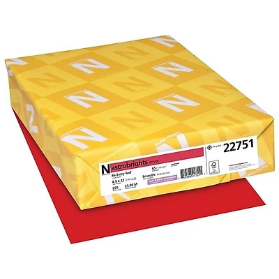 Flash Sale 😍 Neenah® 65-lb. Astrobrights Card Stock (Recycled) Astrobrights 65 Lb. Cardstock Paper, 8.5" X 11", Re-Entry Red, 250 Sheets/Pack (22751) 👏 - Image 2