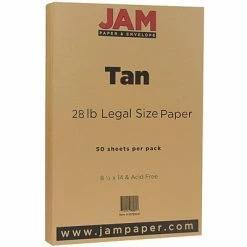 Brand new ❤️ JAM Paper Matte Colored Paper, 28 Lbs., 8.5" X 14", Tan Brown, 50 Sheets/Pack (16729541) ⭐