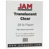 Wholesale 🥰 Colored Paper JAM Paper 8.5" X 11" Translucent Clear Vellum Paper, 28 Lbs., 70 Brightness, 100 Sheets/Pack (1263) 🛒