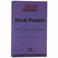 Buy ⭐ JAM Paper Matte Colored Paper, 28 Lbs., 8.5" X 14", Dark Purple, 50 Sheets/Pack (64429561) ✨