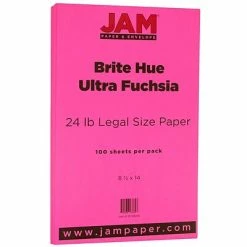 Flash Sale 🔔 JAM Paper® Smooth Colored Paper, 24 Lbs., 8.5" X 14", Ultra Fuchsia Pink, 100 Sheets/Pack (16728246) ✨