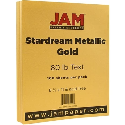 Best Sale 🌟 JAM Paper Metallic Colored Paper, 32 Lbs., 8.5" X 11", Gold Stardream, 100 Sheets/Pack (173SD8511GO120) ❤️