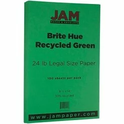 Best Pirce 🔔 JAM Paper® Smooth Colored Paper, 24 Lbs., 8.5" X 14", Green Recycled, 100 Sheets/Pack (151053) 🥰