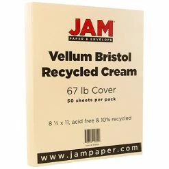 Best reviews of 😀 Card Stock JAM Paper Vellum Bristol 67 Lb. Cardstock Paper, 8.5" X 11", Cream, 50 Sheets/Pack (169824) 👏