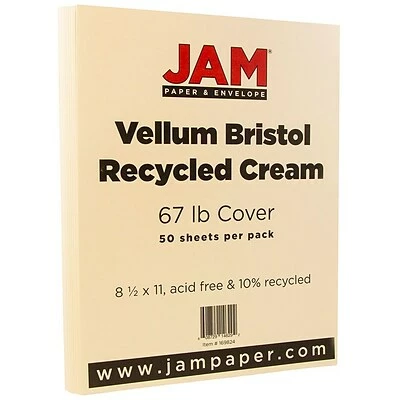 Best reviews of 😀 Card Stock JAM Paper Vellum Bristol 67 Lb. Cardstock Paper, 8.5" X 11", Cream, 50 Sheets/Pack (169824) 👏