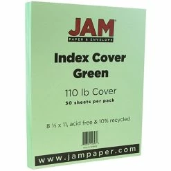 Best deal 🛒 Card Stock JAM Paper Vellum Bristol 110 Lb. Cardstock Paper, 8.5" X 11", Green, 50 Sheets/Pack (169852) 👍