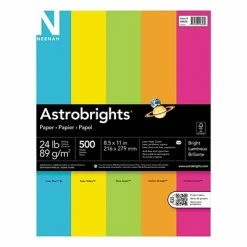 Budget 🔔 Colored Paper Neenah Paper Astrobrights Bright Assortment, 8.5" X 11", Assorted, 24 Lb., 500 Sheets/Ream (WAU99608) 👏