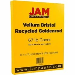 Best deal 🧨 Card Stock JAM Paper Vellum Bristol 67 Lb. Cardstock Paper, 8.5" X 11", Goldenrod, 50 Sheets/Pack (169825) 🔥