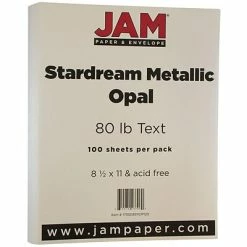 Cheap 👍 JAM Paper Metallic Colored Paper, 32 Lbs., 8.5" X 11", Opal Ivory Stardream, 25 Sheets/Pack (173SD8511OP120B) ✨