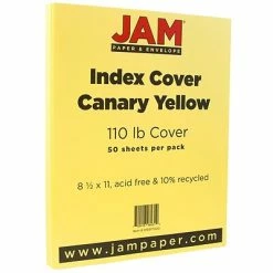 Best Pirce 🌟 Jam® Cardstock Paper JAM Paper Vellum Bristol 110 Lb. Cardstock Paper, 8.5" X 11", Canary Yellow, 50 Sheets/Pack (816917020) 🛒