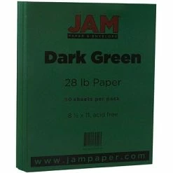 Budget 🧨 JAM Paper Matte Colored Paper, 28 Lbs., 8.5" X 11", Dark Green, 50 Sheets/Pack (64429278) 👏