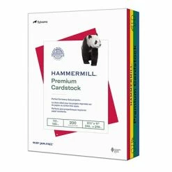 Flash Sale 🔔 Card Stock 🔨 Hammermill Premium 110 Lb. Cardstock Paper, 8.5" X 11", Blue/Green/Red/Yellow, 200 Sheets/Ream (168390R) 🤩