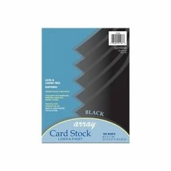 New 🤩 Copy & Printer Paper Array 65 Lb. Cardstock Paper, 8.5" X 11", Black, 100 Sheets/Pack (101187) 😀