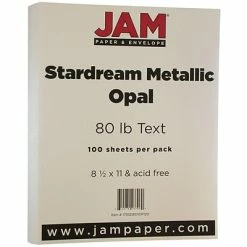 Promo 🎉 JAM Paper Metallic Colored Paper, 32 Lbs., 8.5" X 11", Opal Ivory Stardream, 100 Sheets/Pack (173SD8511OP120) 🎁