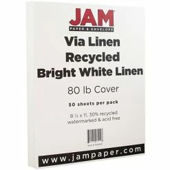 Best deal 🔥 Jam® Strathmore Cover Cardstock JAM Paper Strathmore 80 Lb. Cardstock Paper, 8.5" X 11", Bright White, 50 Sheets/Pack (144000) 🌟