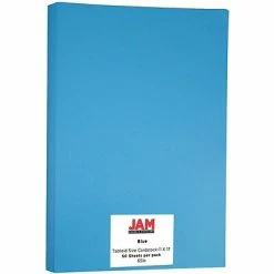 New 👍 Jam® Cardstock Paper JAM Paper Ledger 65 Lb. Cardstock Paper, 11" X 17", Blue, 50 Sheets/Pack (16728479) 😀