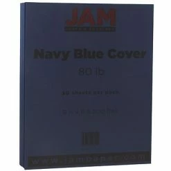Wholesale ✨ Jam® Cardstock Paper JAM Paper 80 Lb. Cardstock Paper, 8.5" X 11", Navy Blue, 50 Sheets/Pack (LEBA242) ✨