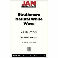 Cheap 💯 Colored Paper JAM Paper® Strathmore Legal Paper - 8.5" X 14" - 24lb Natural White Wove - 100/pack 🧨
