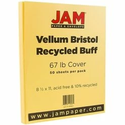 Best deal 🌟 Card Stock JAM Paper Vellum Bristol 67 Lb. Cardstock Paper, 8.5" X 11", Light Orange, 50 Sheets/Pack (169821) 😀