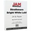 Best Sale 🔥 Copy & Multipurpose Paper JAM Paper® Strathmore Paper - 8.5" X 11" - 24 Lb. Bright White Laid - 500/box 🎁