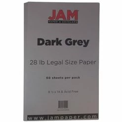 Best deal 🎁 JAM Paper Matte Colored Paper, 28 Lbs., 8.5" X 14", Dark Gray, 50 Sheets/Pack (64429530) 🌟