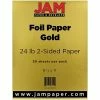 Wholesale 🔥 JAM Paper® 2-Sided Foil Colored Paper, 24 Lbs., 8.5" X 11", Gold, 50 Sheets/Pack (1683736) 😍