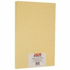 Coupon 🔔 Jam® Cardstock Paper JAM Paper Parchment 65 Lb. Cardstock Paper, 8.5" X 14", Antique Gold Yellow, 50 Sheets/Pack (17128864) 👏
