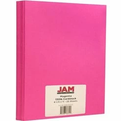 Outlet 🎁 Jam® Cardstock Paper JAM Paper Extra Heavyweight 130 Lb. Cardstock Paper, 8.5" X 11", Magenta Pink, 25 Sheets/Pack (296331630) 👏