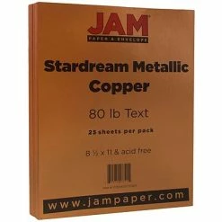 Deals 💯 JAM Paper Metallic Colored Paper, 32 Lbs., 8.5" X 11", Copper Stardream, 25 Sheets/Pack (173SD8511CO120B) 🧨