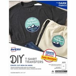 Budget 👏 Avery® Light Fabric Transfer Paper Avery Heat Transfer Paper For Dark Fabrics, 8.5" X 11", Inkjet, 5 Transfers/Pack (3279) 🧨
