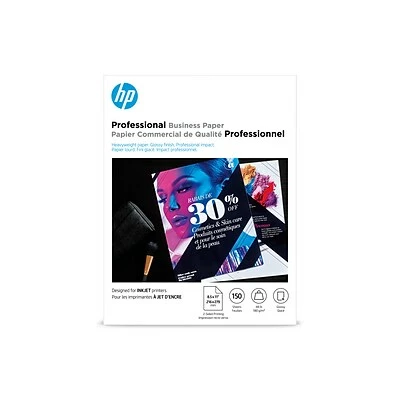 Wholesale 🎁 HP Brochure Paper HP Professional Business Inkjet Glossy Paper, 8.5" X 11", 150/Pack (Q1987A) 🔥