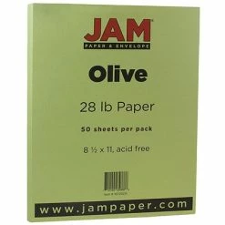 Top 10 🔔 JAM Paper Matte Colored Paper, 28 Lbs., 8.5" X 11", Olive Green, 50 Sheets/Pack (16729244) 👏