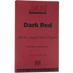 Best Sale 🛒 JAM Paper Matte Colored Paper, 28 Lbs., 8.5" X 14", Dark Red, 50 Sheets/Pack (64429520) 🌟