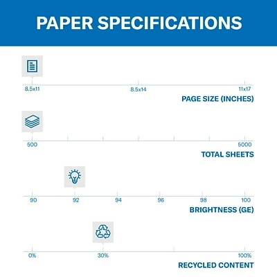 New 🥰 Copy & Printer Paper 🔨 Hammermill Great White 30% Recycled 8.5" X 11" Copy Paper, 20 Lbs., 92 Brightness, 500/Ream (86700) 🔥 - Image 3