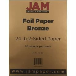Deals 🤩 JAM Paper® 2-Sided Foil Colored Paper, 24 Lbs., 8.5" X 11", Bronze, 50 Sheets/Pack (1683735) 😉