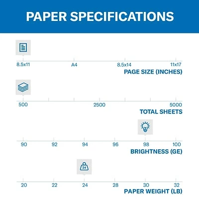 Best Sale 😉 Copy & Multipurpose Paper 🔨 Hammermill Premium Laser Print 8.5" X 11" 3-Hole Punched Multipurpose Paper, 24 Lbs., 98 Brightness, 500/Ream (107681) 🎁 - Image 3