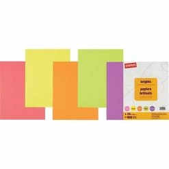 Best deal ⭐ Copy & Printer Paper Staples Brights Multipurpose Colored Paper, 24 Lbs., 8.5" X 11", Multicolor, 800 Sheets/Ream (25492) ✔️