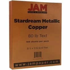 Best Sale 👏 JAM Paper Metallic Colored Paper, 32 Lbs., 8.5" X 11", Copper Stardream, 100 Sheets/Pack (173SD8511CO120) 🤩