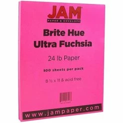 New ⭐ JAM Paper® Smooth Colored Paper, 24 Lbs., 8.5" X 11", Ultra Fuchsia Pink, 500 Sheets/Ream (184931B) 💯