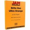 New 🔥 JAM Paper® Smooth Colored Paper, 24 Lbs., 8.5" X 11", Ultra Orange, 500 Sheets/Ream (102558B) 👍