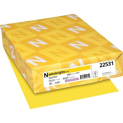 Promo 🔥 Astrobrights Colored Paper, 24 Lbs., 8.5" X 11", Solar Yellow, 500 Sheets/Ream (22531) 🤩