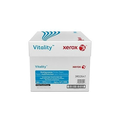 Buy 👏 Xerox® Business Multipurpose Paper Xerox® Vitality® 8.5" X 11" 3-Hole Punch Multipurpose Printer Paper, 20 Lbs., 92 Brightness, 10 Reams/Carton (3R2641) 🔥