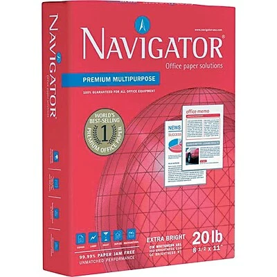 Deals 😍 Navigator® Platinum Paper Navigator North America 8.5" X 11" Multipurpose Paper, 20 Lbs., 97 Brightness, 5000/Carton (NMP1120) 🧨