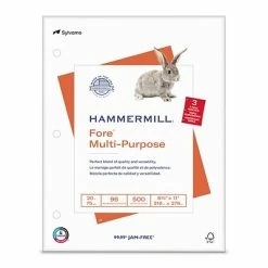 Discount ⭐ HammerMill Paper 🔨 Hammermill Fore 8.5" X 11" 3-Hole Punched Multipurpose Paper, 20 Lbs., 96 Brightness, 500/Ream (103275) 😍