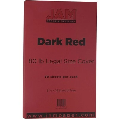 Deals ⭐ Jam® Cardstock Paper JAM Paper 80 Lb. Cardstock Paper, 8.5" X 14", Dark Red, 50 Sheets/Pack (64429525) ⌛