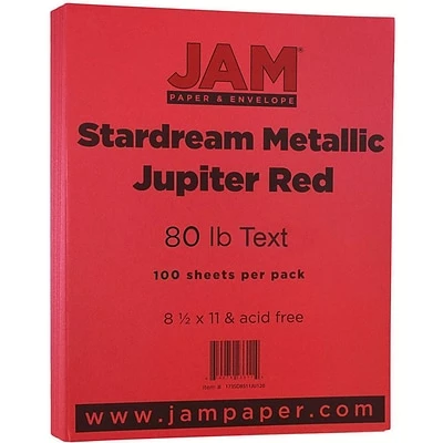Coupon 🤩 JAM Paper Metallic Colored Paper, 32 Lbs., 8.5" X 11", Jupiter Red Stardream, 100 Sheets/Pack (173SD8511JU120) 😉