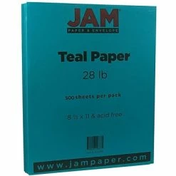 Cheapest ❤️ JAM Paper Matte Colored Paper, 28 Lbs., 8.5" X 11", Teal, 500 Sheets/Ream (1524383B) 🔔