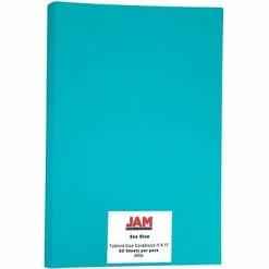 Budget 🧨 Jam® Cardstock Paper JAM Paper Ledger 65 Lb. Cardstock Paper, 11" X 17", Sea Blue, 50 Sheets/Pack (16728482) 👍
