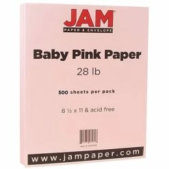 Outlet 😍 JAM Paper Matte Colored Paper, 28 Lbs., 8.5" X 11", Baby Pink, 500 Sheets/Ream (5155793B) 😍